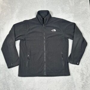 The North Face Mens Black Full Zip Fleece Jacket Recycled Polyester Outdoor Sz L